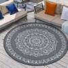 Outdoor Retro Reversible Woven Plastic Straw Rug Vintage Portable Large Area Rugs for Camping Garden Backyard Decor Waterproof Low Pile Picnic Mat - 2 of 4