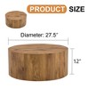 FONTOI Cylindrical Coffee Tables with Anti-slip Feet for Small Spaces Living Room Bedroom Balcony Office Side Table, Wood, 27.5"*12"*27.5" - 3 of 4