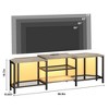 Homhougo 67 Inch Large TV Stand with LED Lights for 55/65/75 Inch TV Gray - 2 of 4