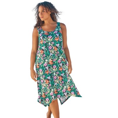 Swim 365 Women's Plus Size Sharktail Beach Cover Up