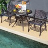 Costway 4PCS Patio Dining Bistro Chair All Weather Cast Aluminum Armrest Garden - 2 of 4