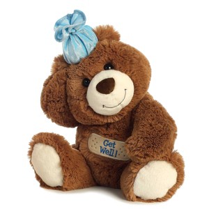 Aurora Medium Get Well Bear Snuggly Stuffed Animal Brown 12" - 1 of 4