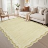 Washable Scalloped Area Rug, Ultra-Soft Faux Wool Large Non-Slip Stain Resistant Carpet for Living Room Bedroom - 4 of 4