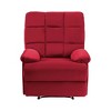 Velvet Reclining Chair with Pillowtop Arms, Tufted Back, and Solid Wood Frame - 2 of 4