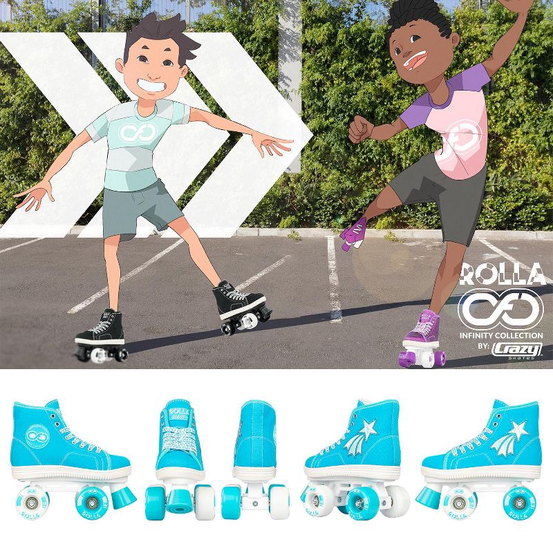 Crazy Skates Rolla Roller Skates For Boys And Girls - Sneaker-Style Kids Quad Skates, 3 of 7