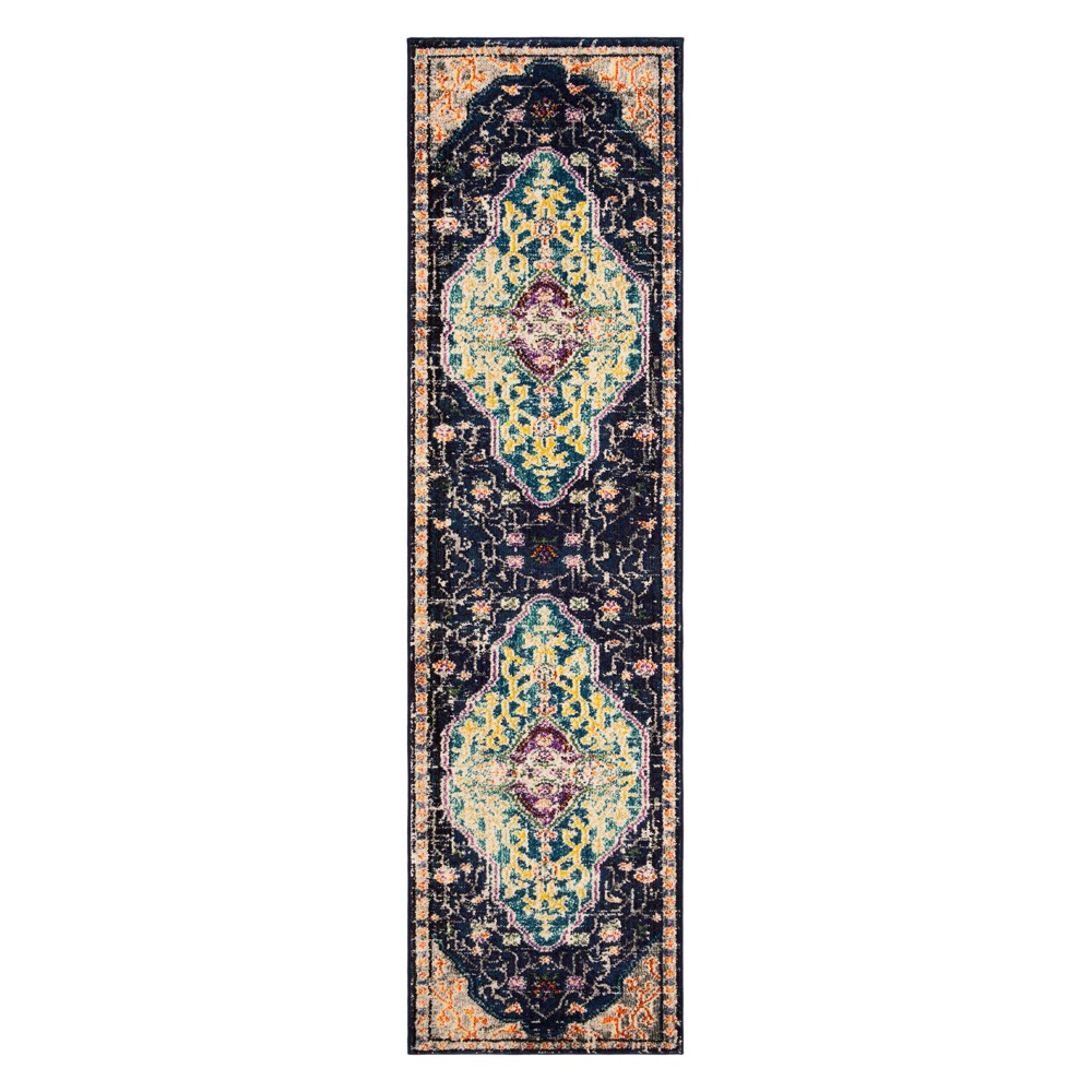  Runner Black Floral Branch Loomed
