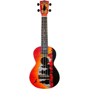 Mahalo Artist Elite Graphics Wild West Concert Ukulele With Bag Wild West Motif - 1 of 4