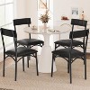 Dining Chairs Set of 2, Upholstered Comfortable Seat with Back, PU Leather Dining Kitchen Chair for Kitchen, Apartment - 2 of 4