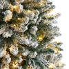 Nearly Natural 6-ft Slim Flocked Montreal Fir Artificial Christmas Tree with 250 Warm White LED Lights and 743 Bendable Branches - 3 of 4