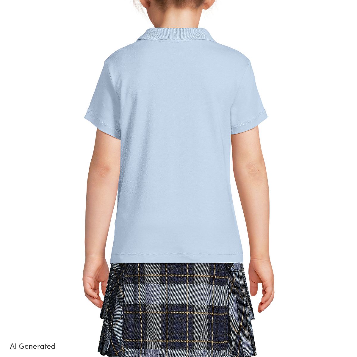 Lands' End School Uniform Kids Short Sleeve Feminine Fit Interlock Polo Shirt - thumbnail 7