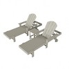WestinTrends Malibu 3 Piece Adirondack Reclining Chaise Lounge With Arms & Wheels - 3 of 4
