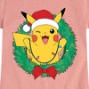 Girls' - Pokémon - Pikachu Lights Wreath Fitted Short Sleeve Graphic T-Shirt - 2 of 4