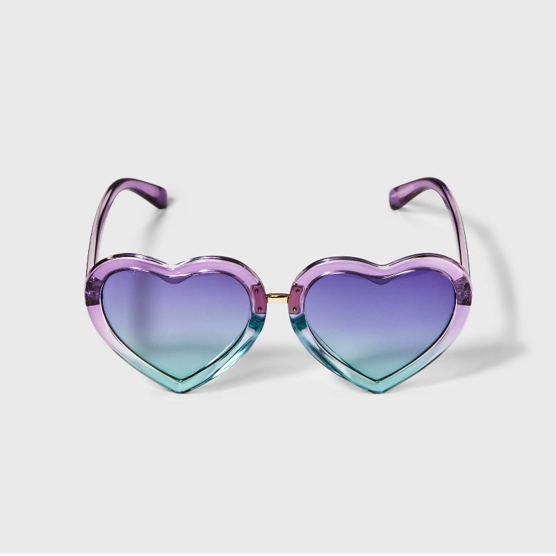 Girls&#39; Heart Sunglasses - Cat &#38; Jack&#8482; Purple/Blue, 1 of 5