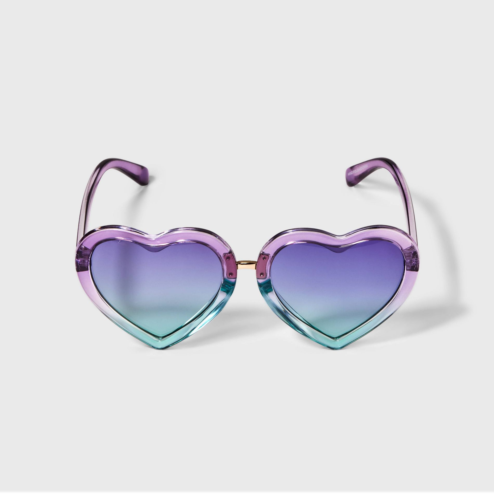 Girls' Heart Sunglasses - Cat & Jack™ Purple/Blue: Maximum UV Protection, Recycled Plastic Frame, Ages 3-9