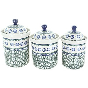 Blue Rose Polish Pottery 1300S Ceramika Artystyczna Canister Set - 1 of 1