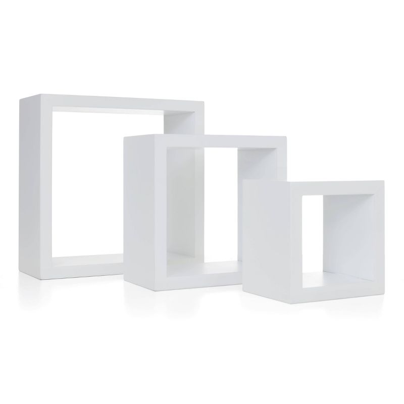 Set of 3 Cubbi Floating Wall Shelves White, 3 of 7