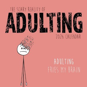 2026 Square Wall Calendar, The Scary Reality of Adulting, 16-Month Funny Corner Theme with 180 Stickers (12x12 In) - 1 of 4