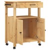 vidaXL Kitchen Trolley MONZA 23.6 in.x15.7 in.x35.4 in. Solid Wood Pine - 4 of 4