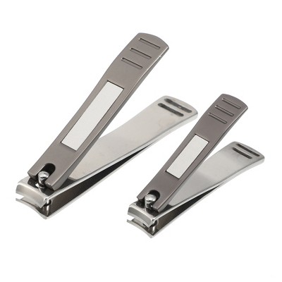 Unique Bargains Stainless Steel Nail Clippers With Catcher Nail Cutter  Trimmer Silver Tone Grey : Target