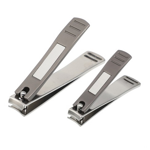 Unique Bargains 3Pcs Nail Clippers for Nail Care Portable Stainless Steel  Zinc Alloy Titanium Tone Silver Tone