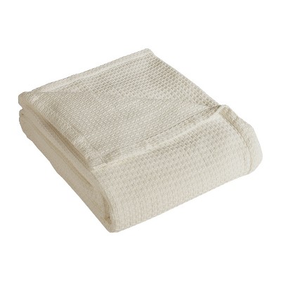 Elite Home 108 x 90 Inch Soft Lightweight All Season Grand Hotel Cotton Throw Blanket for Couch, Sofa, or Bed, King Size, Ivory