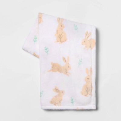 Bunny Plush Throw Blanket White - Spritz™