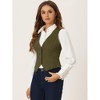 INSPIRE CHIC Women's Denim Sleeveless V Neck Button Down Casual Waistcoat Vest - 2 of 4