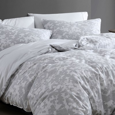 Full Gray Organic Cotton Reversible Comforter Set