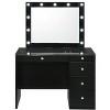 PAGED Vanity Desk with Mirror and Lights Wooden Makeup Vanity with Glass Top, 5 Drawers, Crystal Knobs for Bedroom - 3 of 4