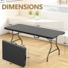 SKONYON 6ft Folding Table Portable Fold-in-Half Table Heavy-Duty - 3 of 4