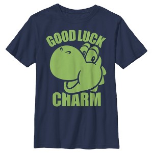 Boy's Nintendo Super Mario St. Patrick's Day Yoshi Good Luck Charm T-Shirt - 1 of 4