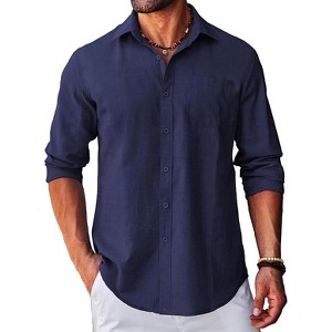 COOFANDY Men's Long Sleeve Button Down Casual Untucked Regular-Fit Oxford Dress Shirts - 1 of 4