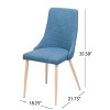 VYNXARIA Mid Century Modern Fabric Armless Dining Chairs, Set of 2, Blue and Light Walnut - 3 of 4