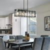 LNC Fiorekaury 5-Lights 42.1-in Modern Oversized Luxury Rectangle Indoor Hanging Kitchen Island Pendant Lights, Matte Black and Textured Glass - 4 of 4