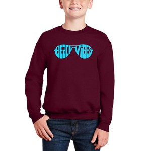 LA Pop Art Beach Vibes - Boy's Word Art Crewneck Sweatshirt - 1 of 4