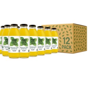 Just Ice Tea Organic Moroccan Mint Green Tea – 16 oz Glass Bottles (12-Pack) – Unsweetened Brewed Tea with Organic Ingredients – No Sugar,Just Tea - 1 of 4