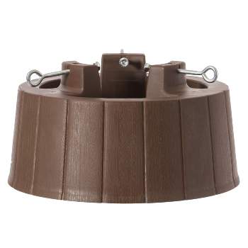 Gardenised Brown Plastic Christmas Tree Stand With Screw Fastener