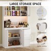 70" Pantry Cabinet with Charging Station, Tall Kitchen Pantry Storage Cabinet with Led Lights - 4 of 4