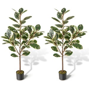 Tangkula 4.3 FT Artificial Bird of Paradise Plant 2 Pack Fake Banana Leaf Potted Tree - 1 of 4