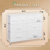 Aoibox Wide 8 Drawer Fabric Dresser for Bedroom Storage Organization Chest of Drawers for Living Room Closet White - 3 of 4