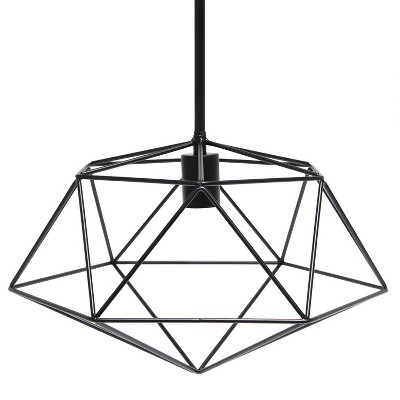 Black Geometric Metal Wire Ceiling Pendant Light