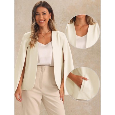 Женские пиджаки Allegra K Women's Cape Sleeve Long Sleeve Open Front Blazer Small White — фото 2