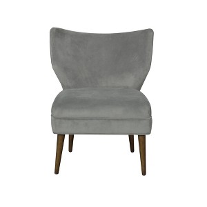 Wingback Accent Chair Textured Gray Velvet - HomePop