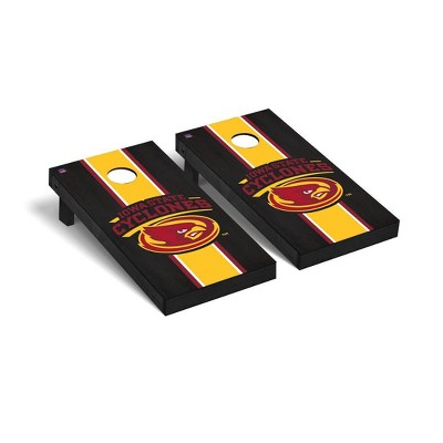 NCAA Iowa State Cyclones Premium Cornhole Board Onyx Stained Stripe Version