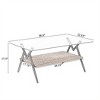 Rectangle Coffee Table, with Tempered Glass top, Metal Legs and MDF Shelf, Modern Table for Living Room - 2 of 4