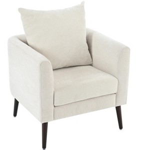 TiramisuBest Teal Accent Chair, Upholstered Barrel Club Chair with Waist Pillow & Solid Wood Legs, Comfy Armchair for Living Room, Bedroom, Study - 1 of 4