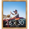 PosterPalooza | 26x30 Thin Bamboo Picture Frame, UV Acrylic, 2 Finishes - Gold and Brown - 2 of 4