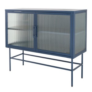 NicBex Sideboard Cabinet with 2 Glass Doors Modern Console Table with Adjustable Shelves and Feet Anti-Tip for Kitchen,Living Room,Blue - 1 of 4