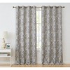 HLC.ME Paris Paisley Decorative Print Damask Pattern Light Reducing Grommet Window Curtain Panels for Bedroom, Set of 2 - 2 of 4