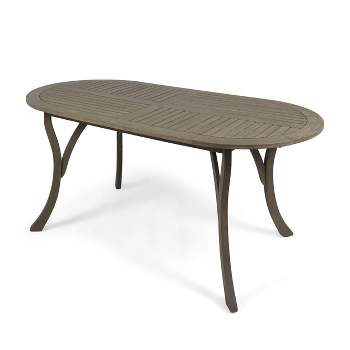 Hermosa Oval Acacia Wood 70" Dining Table - Gray - Christopher Knight Home